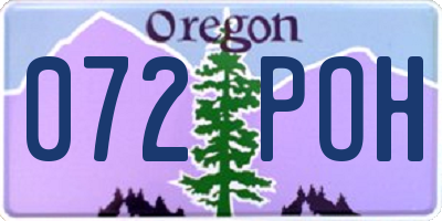 OR license plate 072POH