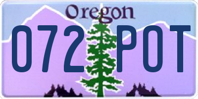 OR license plate 072POT