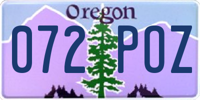 OR license plate 072POZ