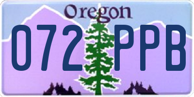 OR license plate 072PPB