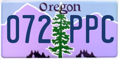 OR license plate 072PPC