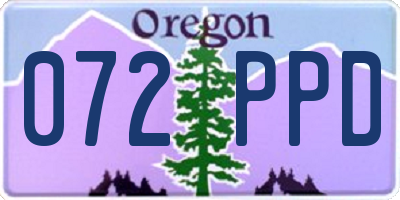 OR license plate 072PPD