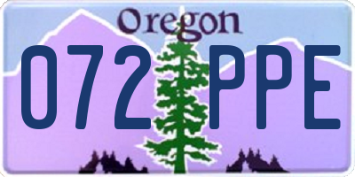 OR license plate 072PPE