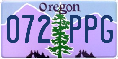 OR license plate 072PPG