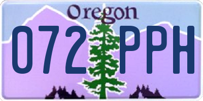 OR license plate 072PPH