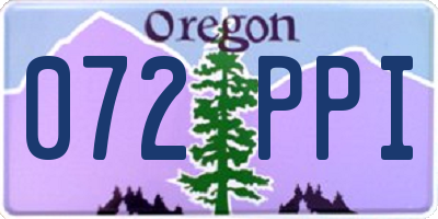 OR license plate 072PPI