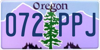OR license plate 072PPJ