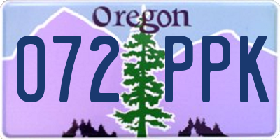 OR license plate 072PPK