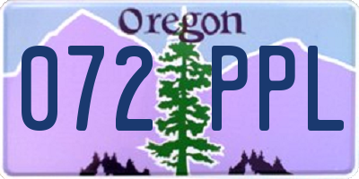 OR license plate 072PPL
