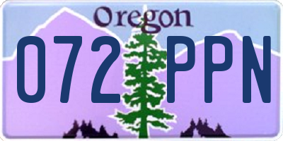 OR license plate 072PPN