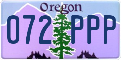 OR license plate 072PPP