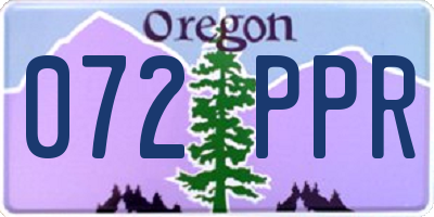 OR license plate 072PPR