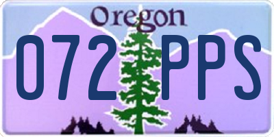 OR license plate 072PPS