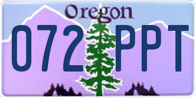OR license plate 072PPT
