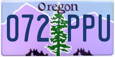 OR license plate 072PPU