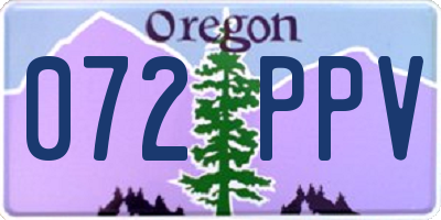 OR license plate 072PPV