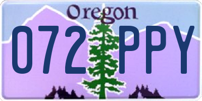 OR license plate 072PPY