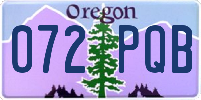 OR license plate 072PQB