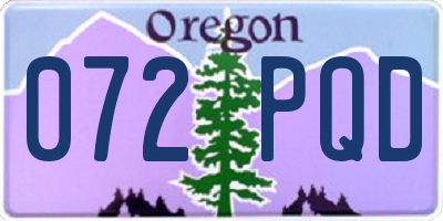 OR license plate 072PQD