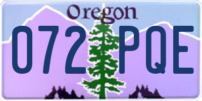OR license plate 072PQE