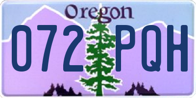 OR license plate 072PQH
