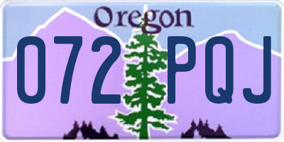OR license plate 072PQJ