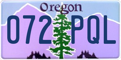 OR license plate 072PQL