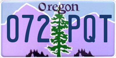 OR license plate 072PQT