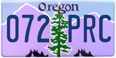 OR license plate 072PRC