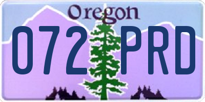 OR license plate 072PRD