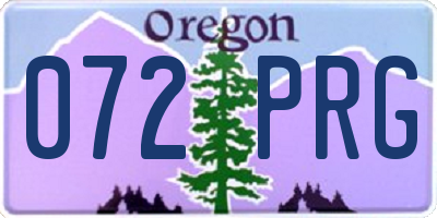 OR license plate 072PRG
