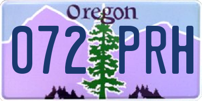 OR license plate 072PRH