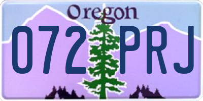 OR license plate 072PRJ