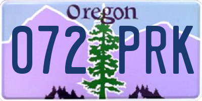 OR license plate 072PRK