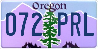 OR license plate 072PRL