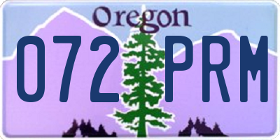 OR license plate 072PRM