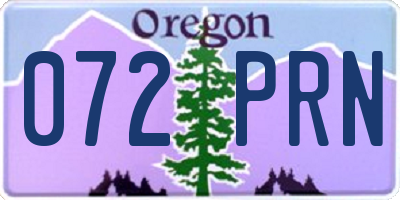 OR license plate 072PRN