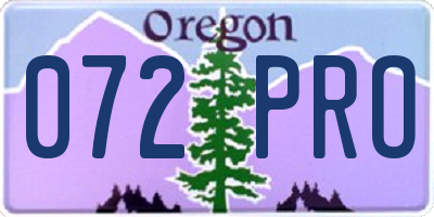 OR license plate 072PRO