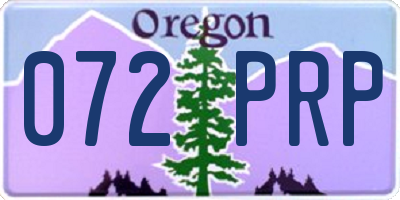 OR license plate 072PRP
