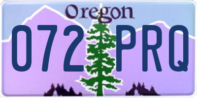 OR license plate 072PRQ