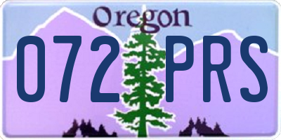 OR license plate 072PRS