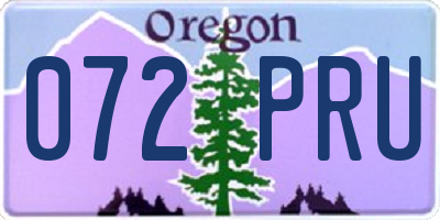 OR license plate 072PRU
