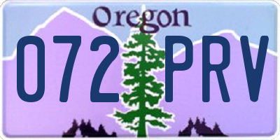 OR license plate 072PRV