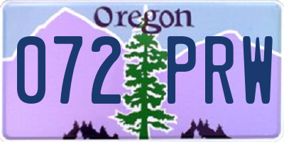 OR license plate 072PRW