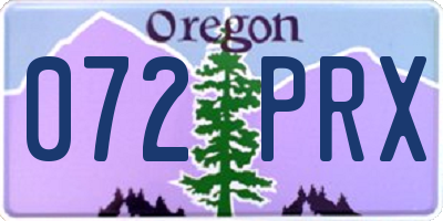 OR license plate 072PRX