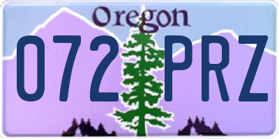 OR license plate 072PRZ