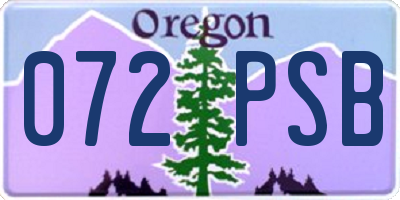 OR license plate 072PSB