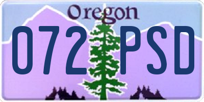 OR license plate 072PSD