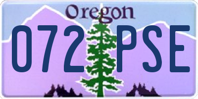 OR license plate 072PSE