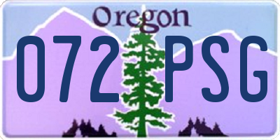 OR license plate 072PSG